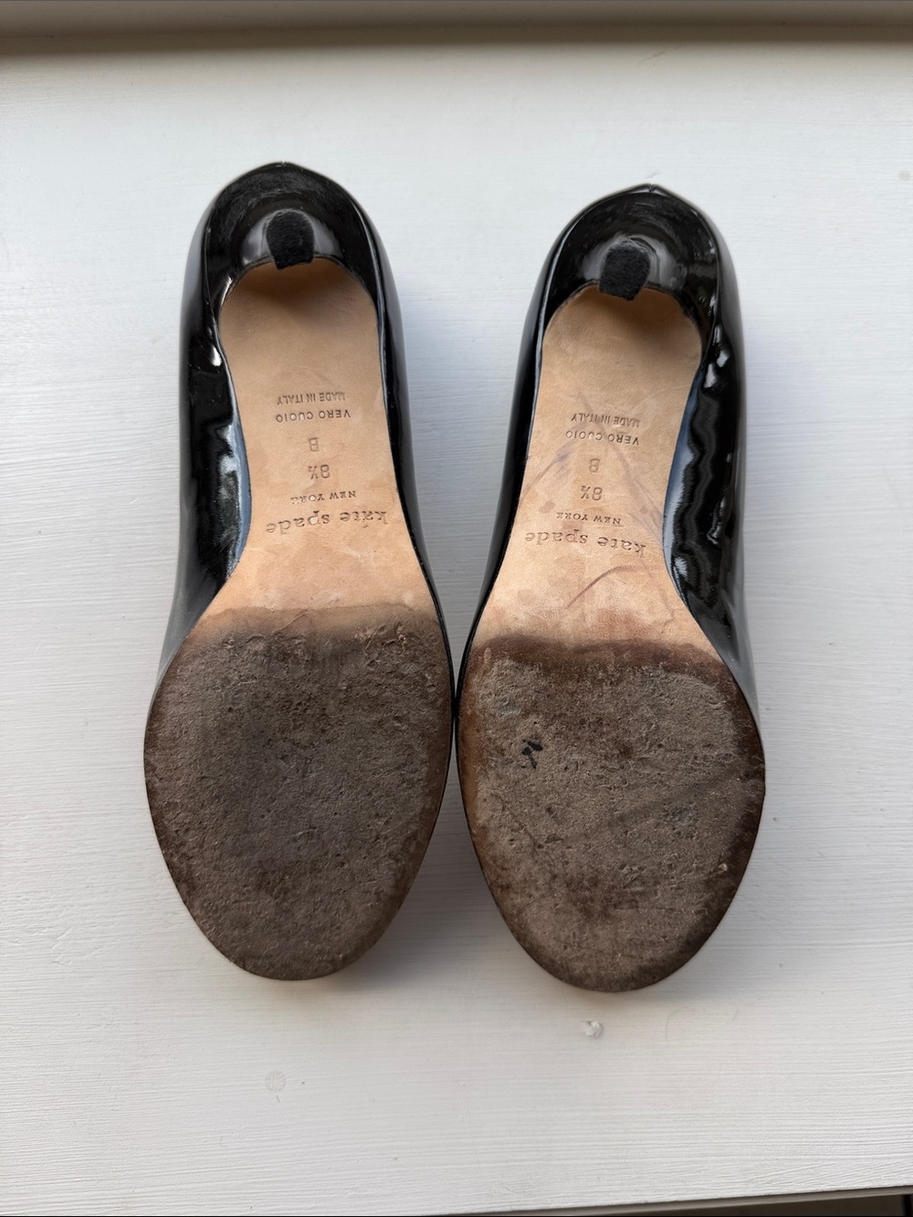 kate spade Black Patent Leather Round-Toe Pumps - Picture 4 of 4